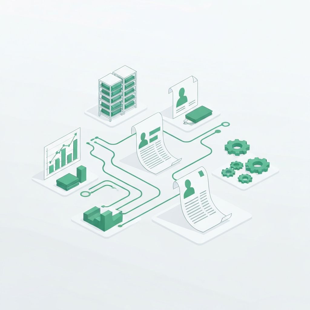 Interconnected business management modules showing sales, inventory, accounting, payroll, and manufacturing unified in one system